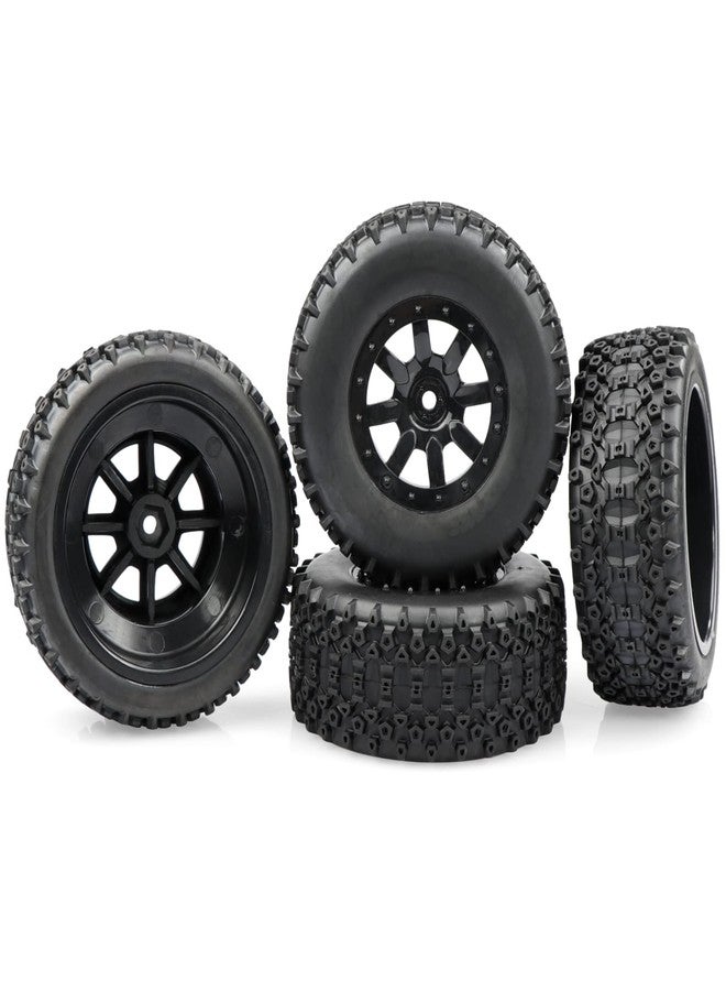 Aimrock 1/10 Pre-Mounted 12mm Hex Short Course SC Trucks Wheels and Tires Combo, Out Dia. 4.3'' for Slash Losi Tenacity Blackout SC Exceed RC Buggy Car, Set of 4 - Image 5
